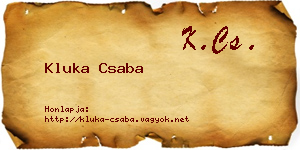 Kluka Csaba névjegykártya